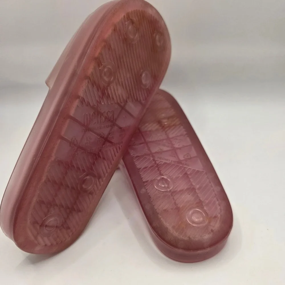 Mel Dreamed by Melissa Pink Jelly Slide Sandals Kids Size 13 USA 31 EUR Flat